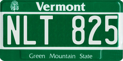 VT license plate NLT825