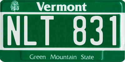 VT license plate NLT831