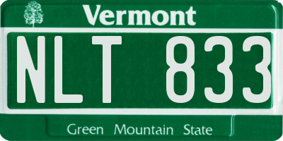 VT license plate NLT833