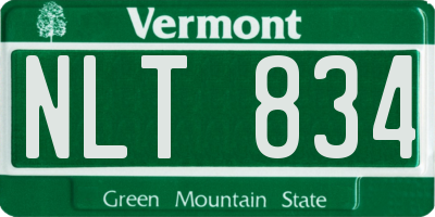 VT license plate NLT834