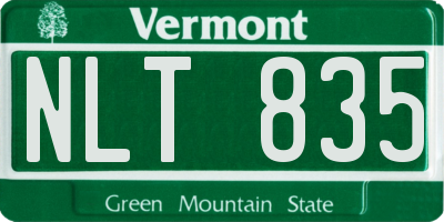 VT license plate NLT835