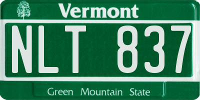 VT license plate NLT837