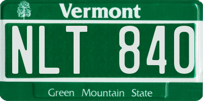 VT license plate NLT840