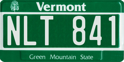 VT license plate NLT841