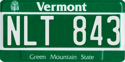 VT license plate NLT843