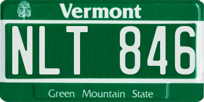 VT license plate NLT846