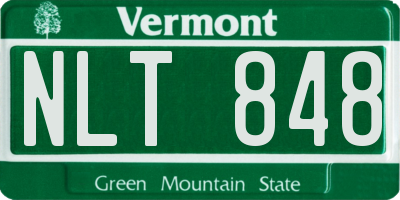 VT license plate NLT848
