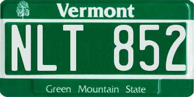 VT license plate NLT852