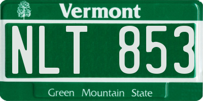VT license plate NLT853