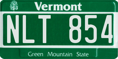 VT license plate NLT854