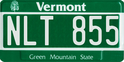 VT license plate NLT855