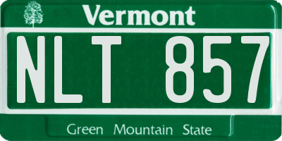 VT license plate NLT857