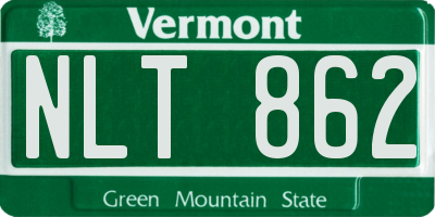 VT license plate NLT862