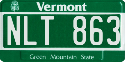 VT license plate NLT863