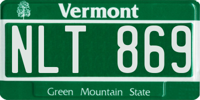 VT license plate NLT869