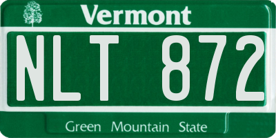 VT license plate NLT872