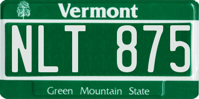 VT license plate NLT875