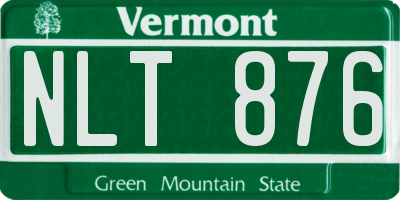 VT license plate NLT876