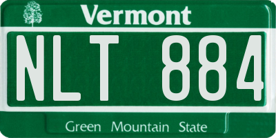 VT license plate NLT884