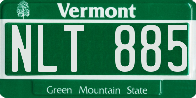 VT license plate NLT885