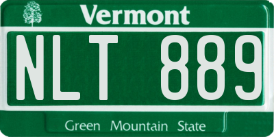 VT license plate NLT889