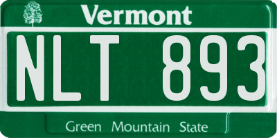 VT license plate NLT893