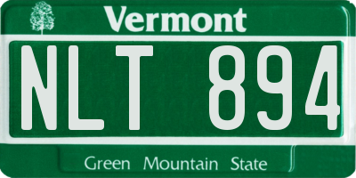 VT license plate NLT894