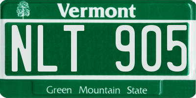 VT license plate NLT905