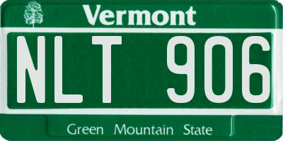 VT license plate NLT906
