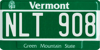VT license plate NLT908