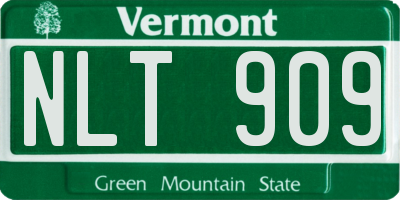 VT license plate NLT909