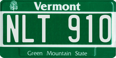 VT license plate NLT910