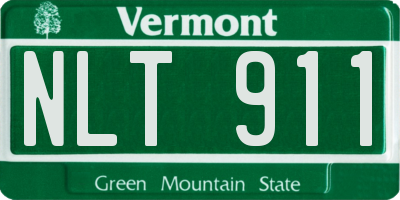 VT license plate NLT911
