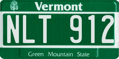 VT license plate NLT912