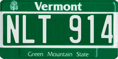 VT license plate NLT914