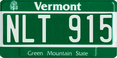 VT license plate NLT915