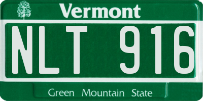 VT license plate NLT916