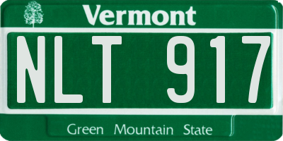 VT license plate NLT917