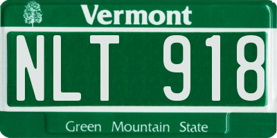 VT license plate NLT918