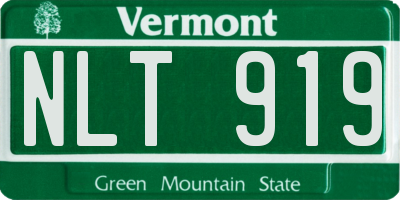 VT license plate NLT919