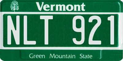 VT license plate NLT921