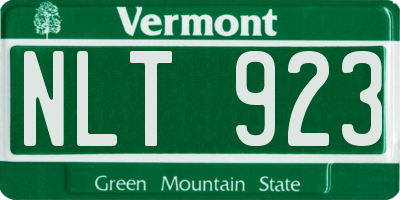 VT license plate NLT923