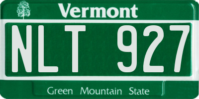 VT license plate NLT927