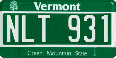 VT license plate NLT931