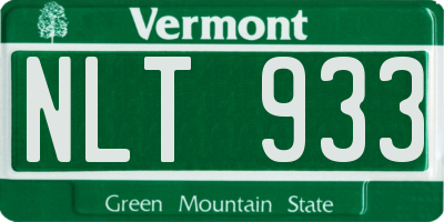 VT license plate NLT933