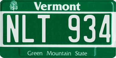 VT license plate NLT934