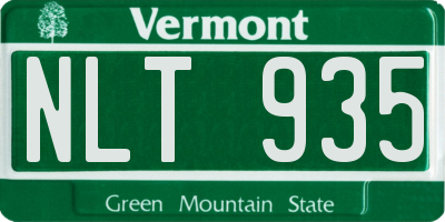 VT license plate NLT935