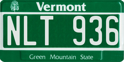 VT license plate NLT936