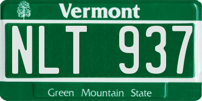 VT license plate NLT937