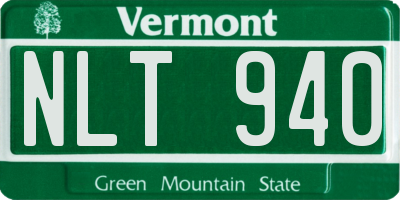VT license plate NLT940